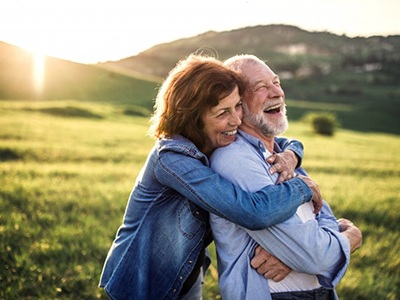 Senior couple enjoying the countryside