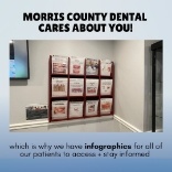 Magazine rack with text that reads Morris County Dental Associates cares about you