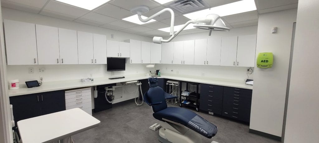 Surgical dental suite with white walls